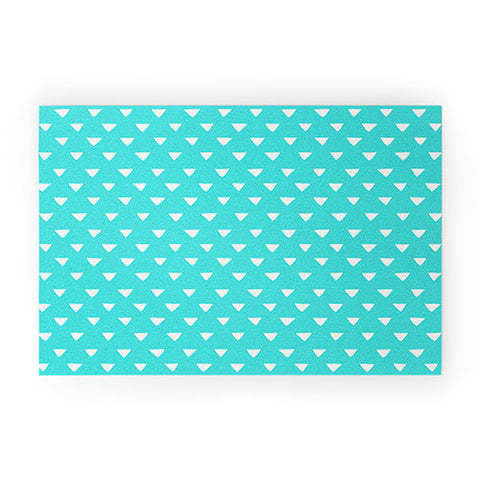 Bianca Green Geometric Confetti Teal Welcome Mat