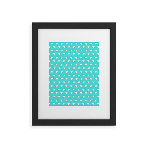 Bianca Green Geometric Confetti Teal Framed Art Print