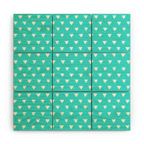 Bianca Green Geometric Confetti Teal Wood Wall Mural