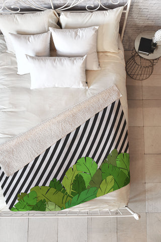 Bianca Green GREEN DIRECTION TAKE A RIGHT Fleece Throw Blanket