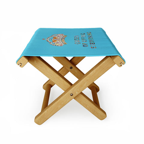 Bianca Green Her Daily Motivation Blue Folding Stool