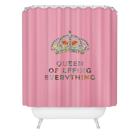 Bianca Green Her Daily Motivation Pink Shower Curtain