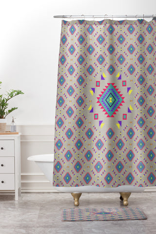 Bianca Green La Joya Light Grey Shower Curtain And Mat