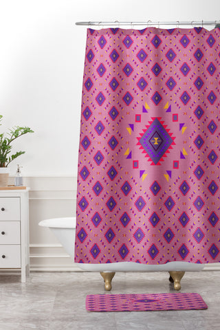 Bianca Green La Joya Rose Shower Curtain And Mat