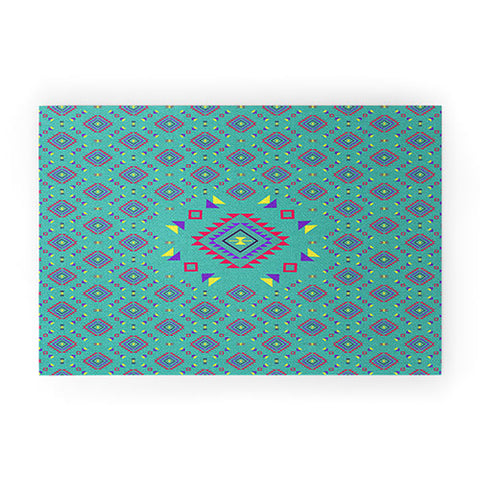 Bianca Green La Joya Teal Welcome Mat