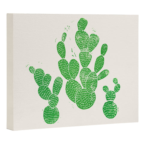Bianca Green Linocut Cacti 1 Family Art Canvas