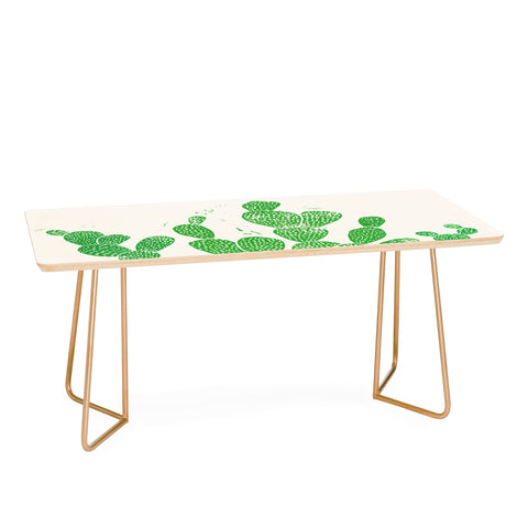Bianca Green Linocut Cacti 1 Family Coffee Table