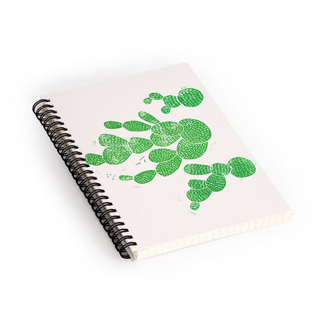Bianca Green Linocut Cacti 1 Family Spiral Notebook