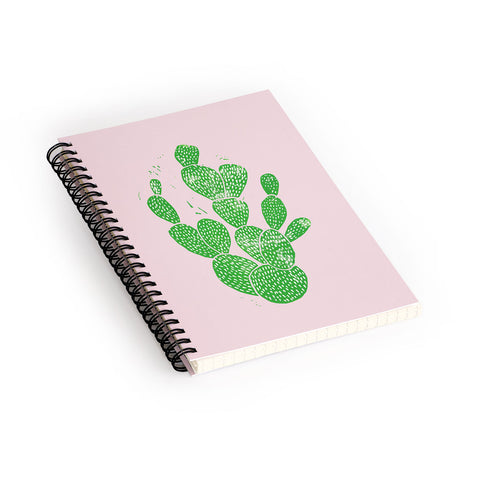 Bianca Green Linocut Cacti 1 Spiral Notebook