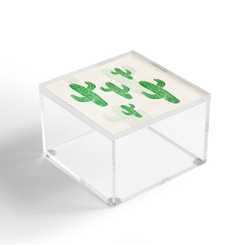 Bianca Green Linocut Cacti 2 Acrylic Box