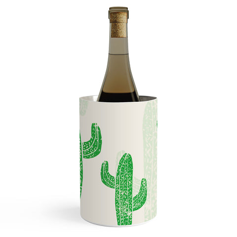 Bianca Green Linocut Cacti 2 Wine Chiller
