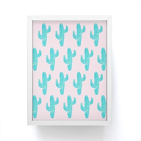 Bianca Green Linocut Cacti Candy Framed Mini Art Print