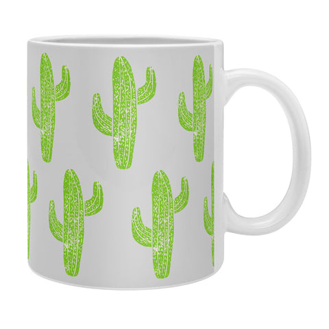 Bianca Green Linocut Cacti Green Coffee Mug
