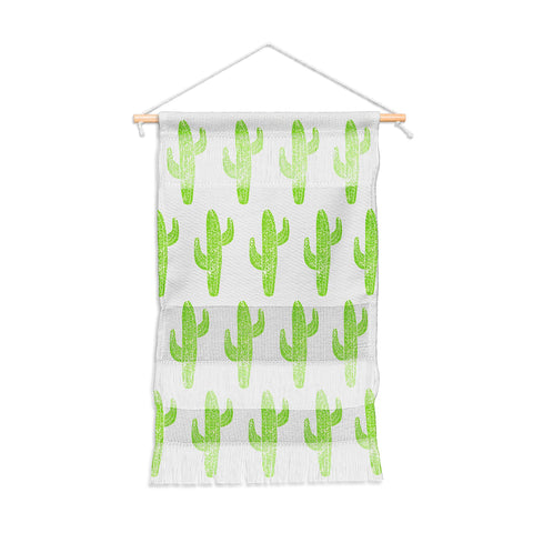 Bianca Green Linocut Cacti Green Wall Hanging Portrait