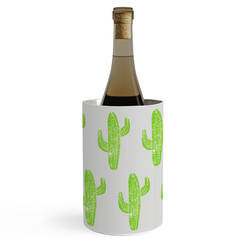 Bianca Green Linocut Cacti Green Wine Chiller