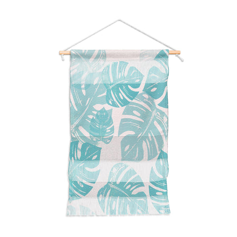 Bianca Green Linocut Monstera Pastel Wall Hanging Portrait