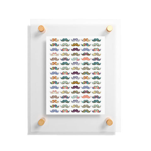 Bianca Green Mustache Mania Floating Acrylic Print