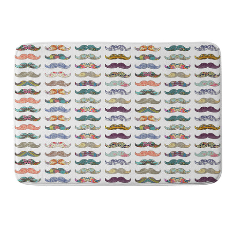 Bianca Green Mustache Mania Memory Foam Bath Mat