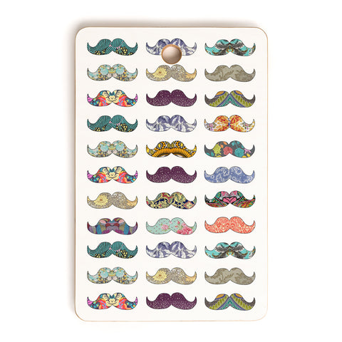 Bianca Green Mustache Mania Cutting Board Rectangle