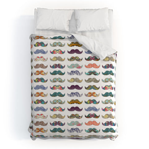 Bianca Green Mustache Mania Duvet Cover