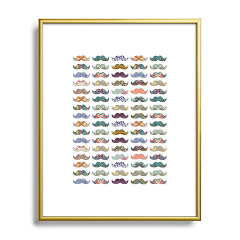 Bianca Green Mustache Mania Metal Framed Art Print