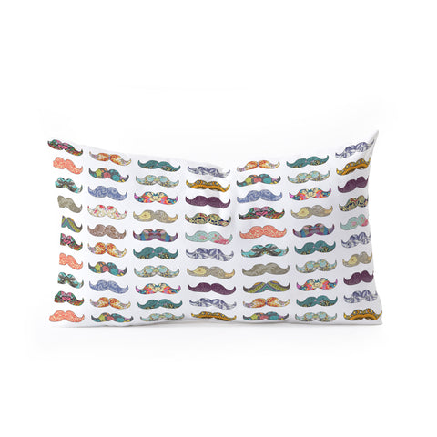 Bianca Green Mustache Mania Oblong Throw Pillow