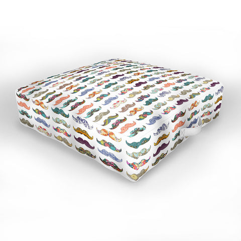 Bianca Green Mustache Mania Outdoor Floor Cushion