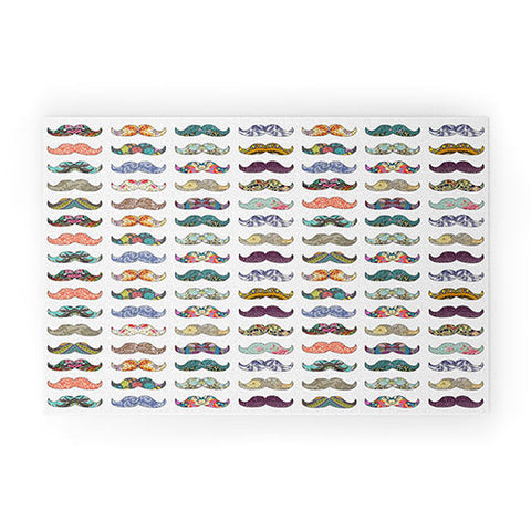 Bianca Green Mustache Mania Welcome Mat
