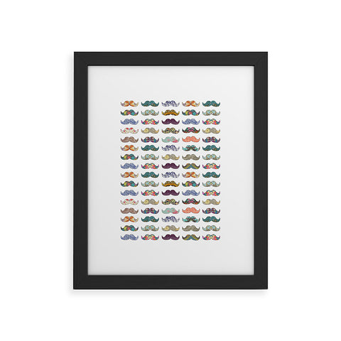 Bianca Green Mustache Mania Framed Art Print