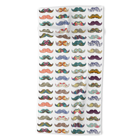 Bianca Green Mustache Mania Beach Towel