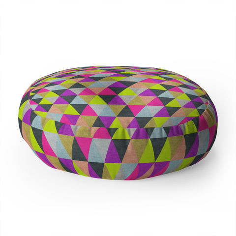 Bianca Green Ocean Of Pyramid Floor Pillow Round