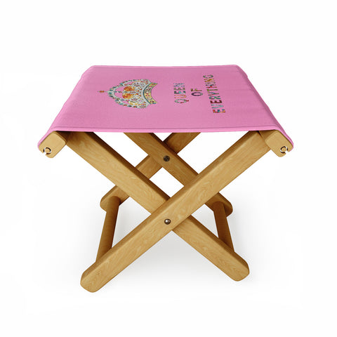 Bianca Green Queen Of Everything Pink Folding Stool