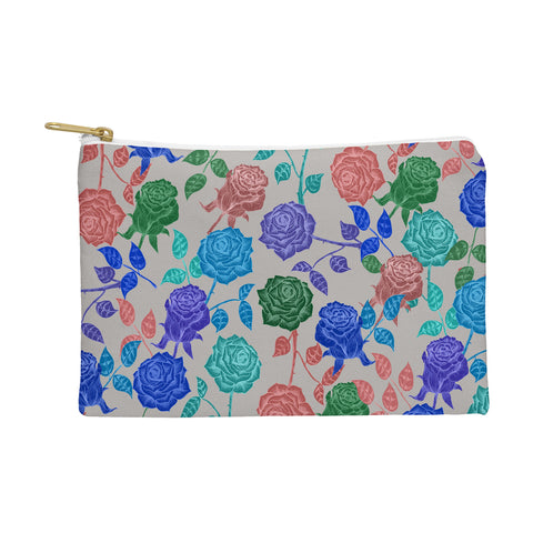 Bianca Green Roses Blue Pouch
