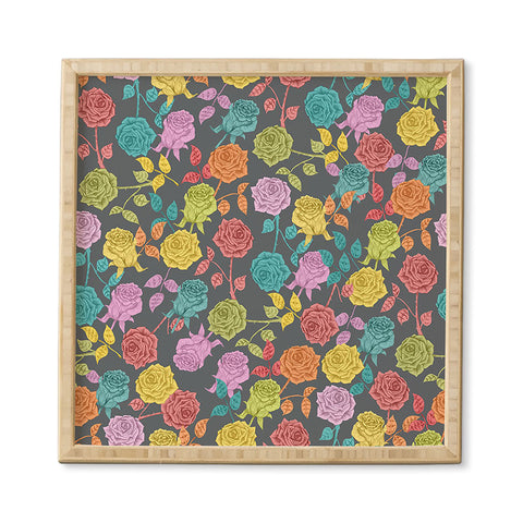 Bianca Green Roses Red Framed Wall Art