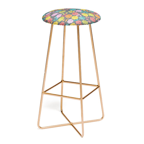 Bianca Green Roses Red Bar Stool