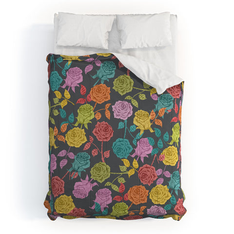 Bianca Green Roses Red Comforter