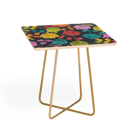 Bianca Green Roses Red Side Table