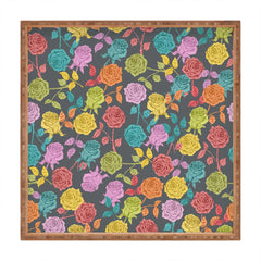 Bianca Green Roses Red Square Tray