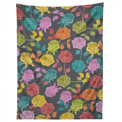 Bianca Green Roses Red Tapestry