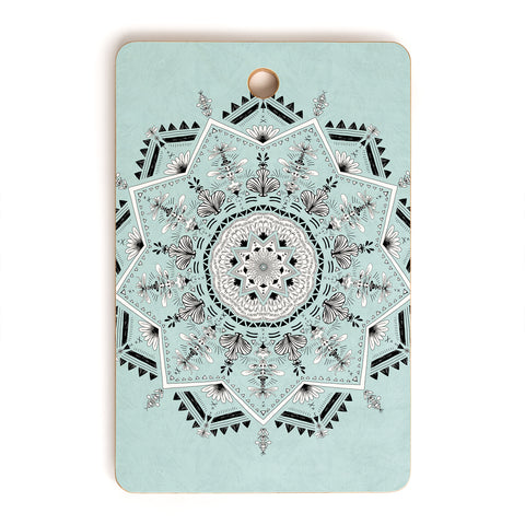 Bianca Green Star Mandala Blue Cutting Board Rectangle