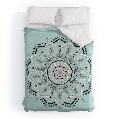 Bianca Green Star Mandala Blue Duvet Cover