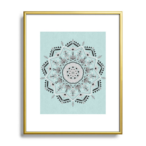 Bianca Green Star Mandala Blue Metal Framed Art Print