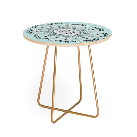 Bianca Green Star Mandala Blue Round Side Table