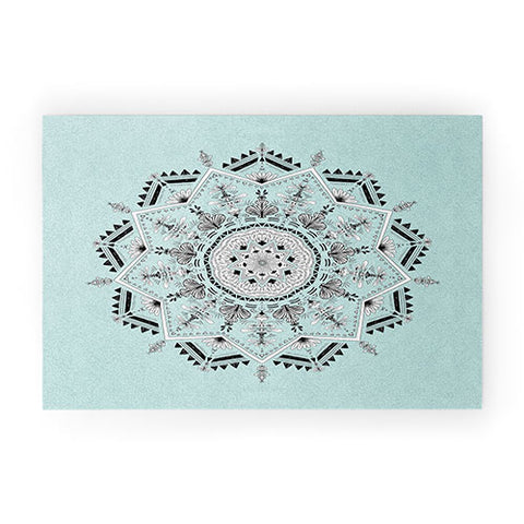 Bianca Green Star Mandala Blue Welcome Mat