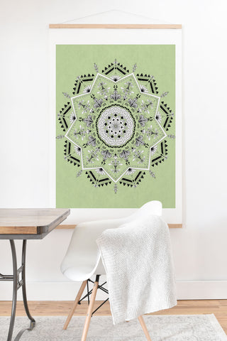 Bianca Green Star Mandala Green Art Print And Hanger
