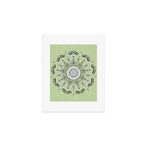 Bianca Green Star Mandala Green Art Print
