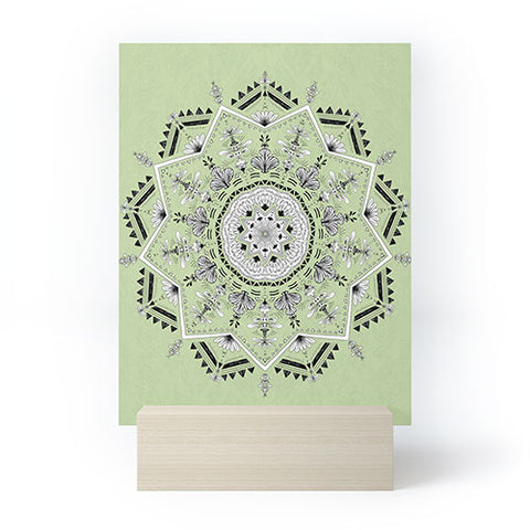 Bianca Green Star Mandala Green Mini Art Print