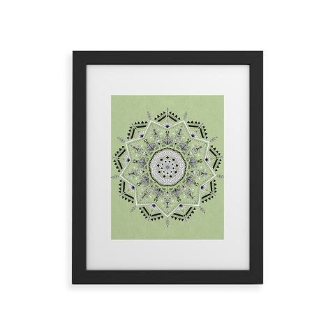 Bianca Green Star Mandala Green Framed Art Print