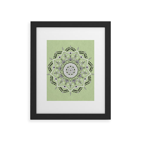 Bianca Green Star Mandala Green Framed Art Print