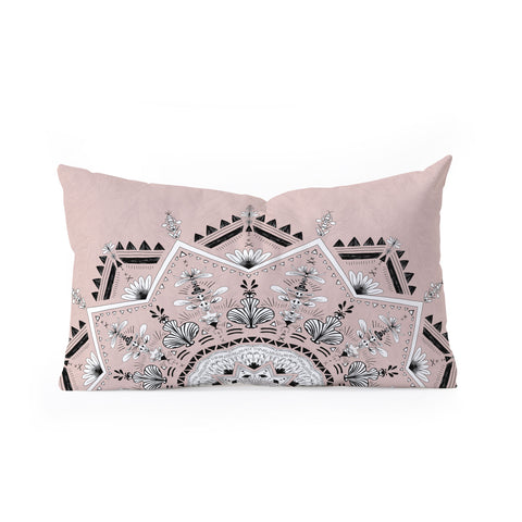 Bianca Green Star Mandala Peach Oblong Throw Pillow